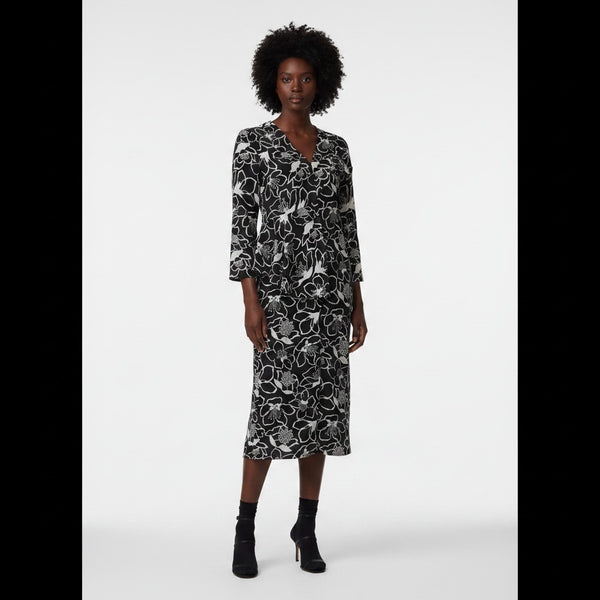Finery Clemence Black & White Floral Womens Dress