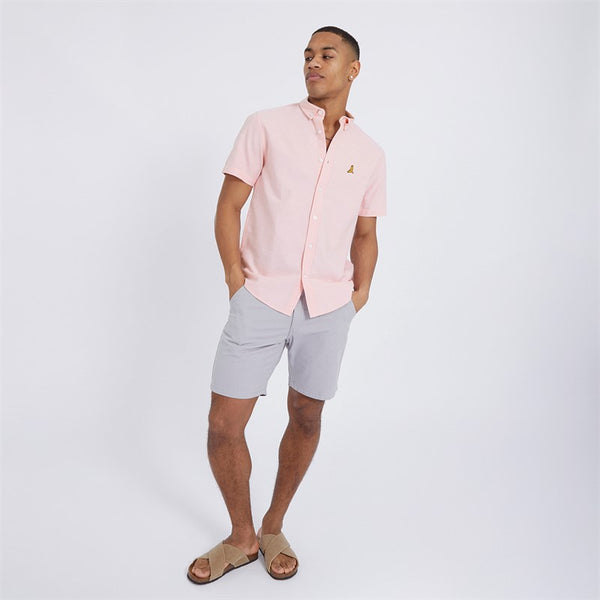 Brave Soul Light Pink Cotton Oxford Mens Shirt