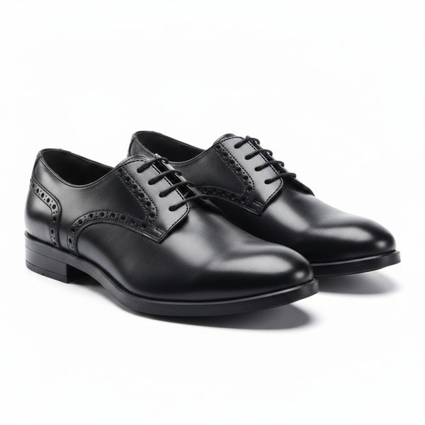 Next Black Leather Mens Brogues Shoes