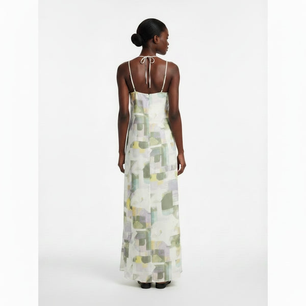 Next Yellow & Green Pattern Long Maxi Womens Dress