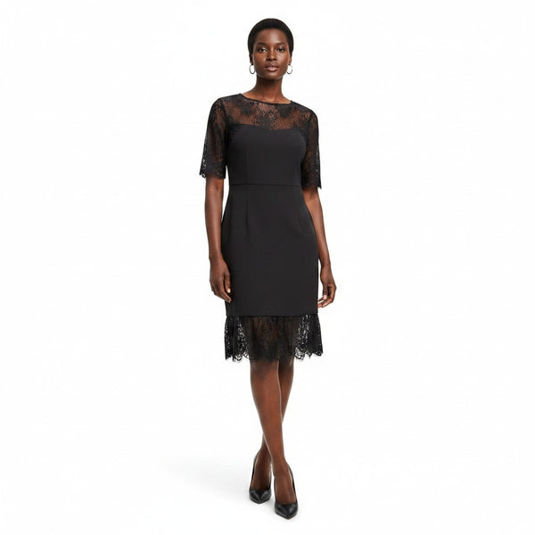Nanette Lepore Very Black Rich Romantics Womens Dress