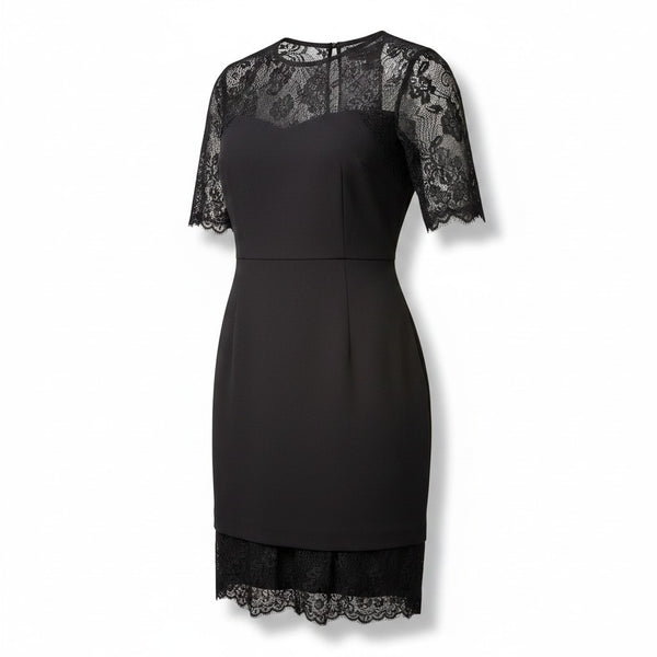 Nanette Lepore Very Black Rich Romantics Womens Dress