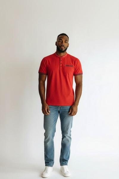 Joe Browns Red Grandad Mens T-Shirt