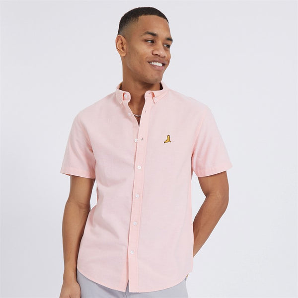 Brave Soul Light Pink Cotton Oxford Mens Shirt