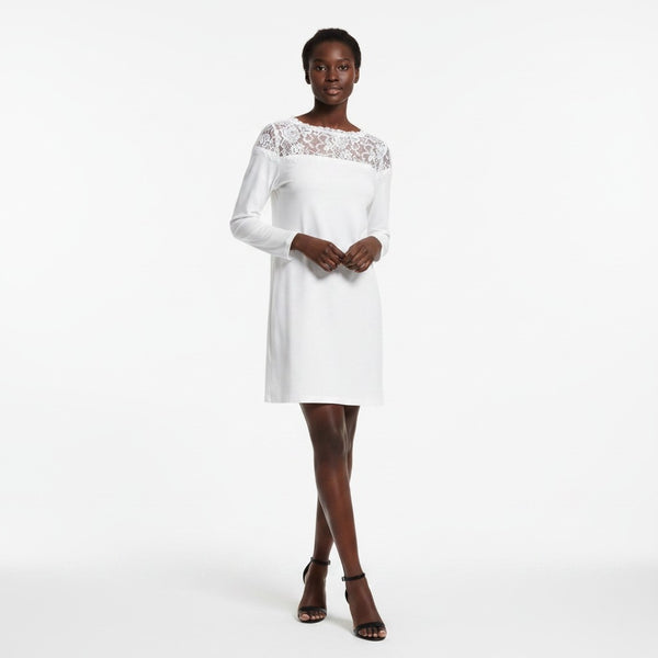 Diva Dames Womens White Lace Chest Mini Dress