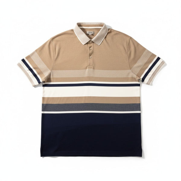 George Multi Colored Striped Mens Polo Shirt