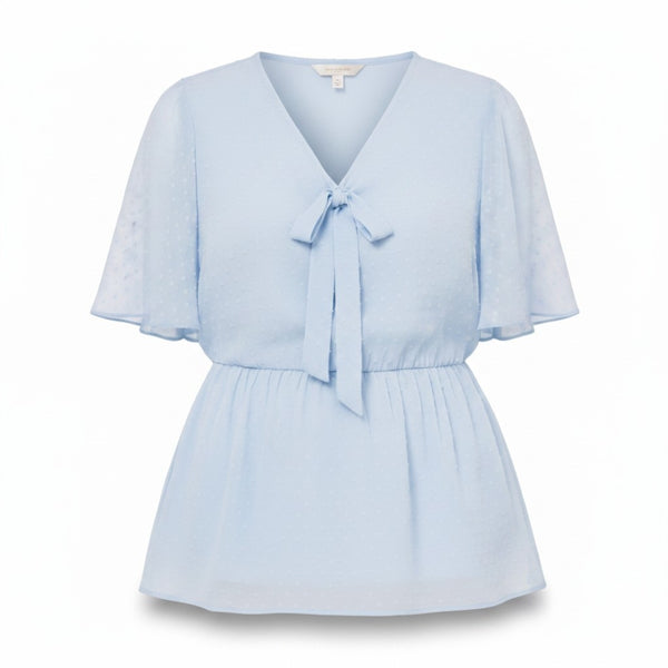 Simply Be Light Blue Dobby Womens  Blouse