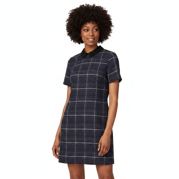 George Womens Woven Check Peter Pan Collar Dress