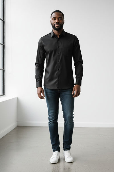 Black Long Sleeve Mens Shirt