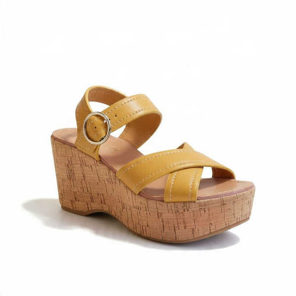 Fabulous Footwear By George Yellow Womens Wedge Sandals