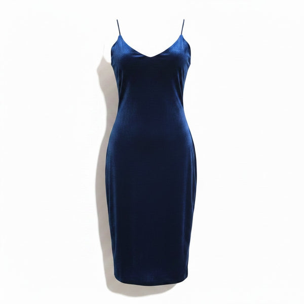 Missguided Curve Velvet Strappy Midi Womens Dress