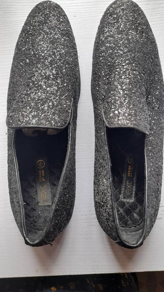 Next Black Glitter Party Mens Loafers