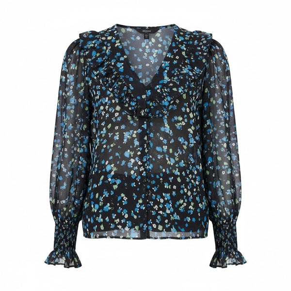 French Connection Black Floral Womens Top