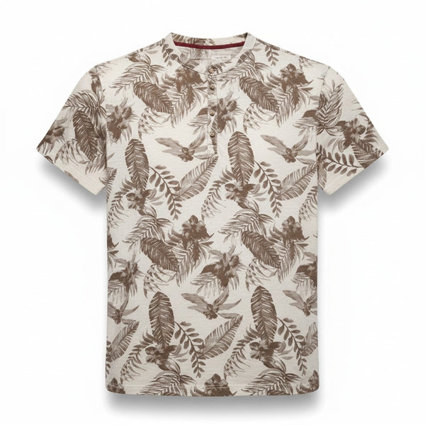 Joe Browns The Brand Forum Brown Floral Grandad Mens T-Shirt