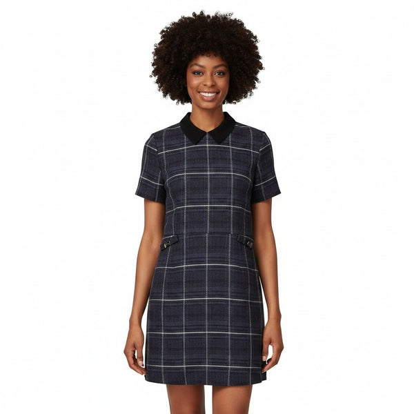 George Womens Woven Check Peter Pan Collar Dress