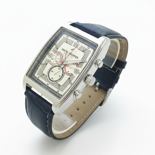 Daniel Hetcher Analog Quartz Atlas For Men Leather Wristwatch