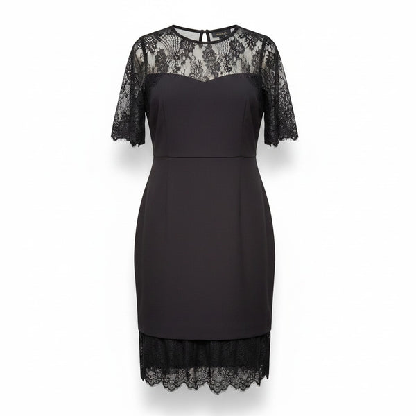 Nanette Lepore Very Black Rich Romantics Womens Dress