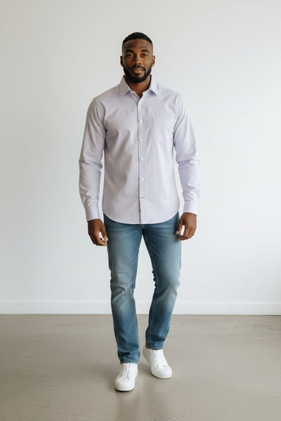 M&S Lilac Formal Mens Shirt