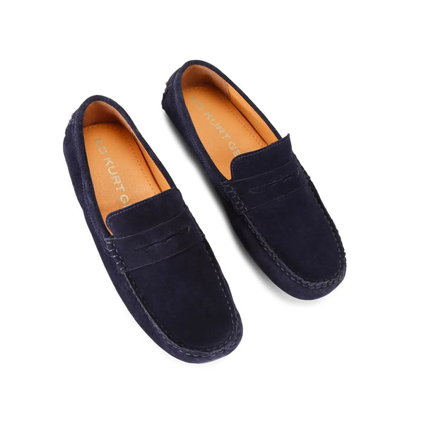 Kurt Geiger Rocky Navy Suede Mens Loafers