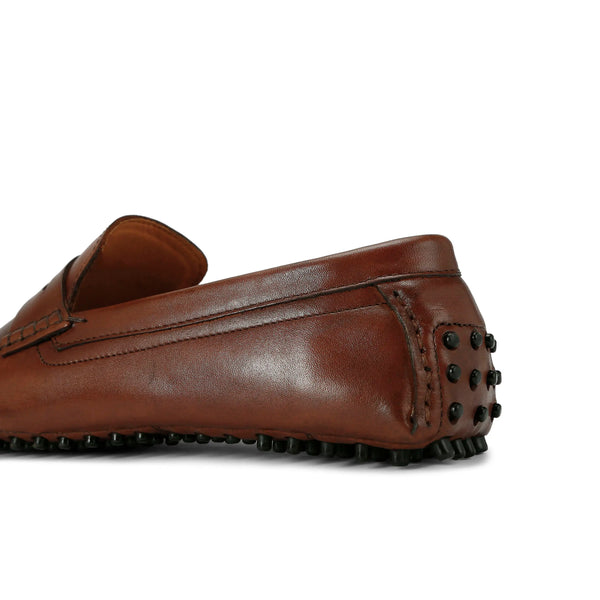 Kurt Geiger Rocky Tan Leather Mens Loafers