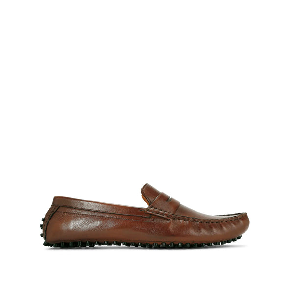 Kurt Geiger Rocky Tan Leather Mens Loafers