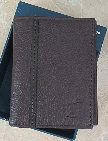 Joules Brown Real Leather Card Holder Mens Wallet