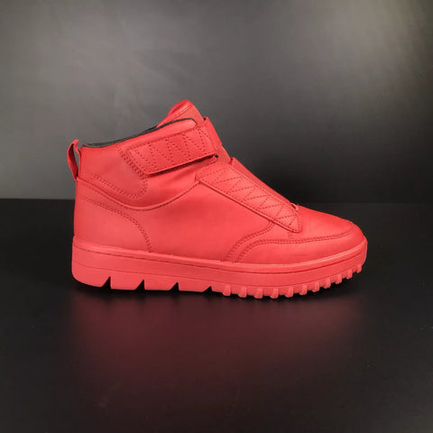 Zara Red Elasticated High-Top Faux Leather Boys Trainers