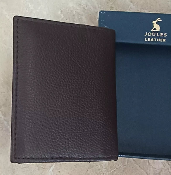 Joules Brown Real Leather Card Holder Mens Wallet