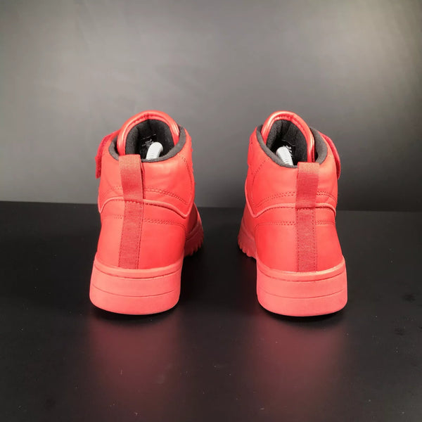 Zara Red Elasticated High-Top Faux Leather Boys Trainers