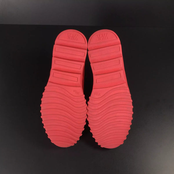 Zara Red Elasticated High-Top Faux Leather Boys Trainers