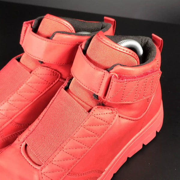 Zara Red Elasticated High-Top Faux Leather Boys Trainers