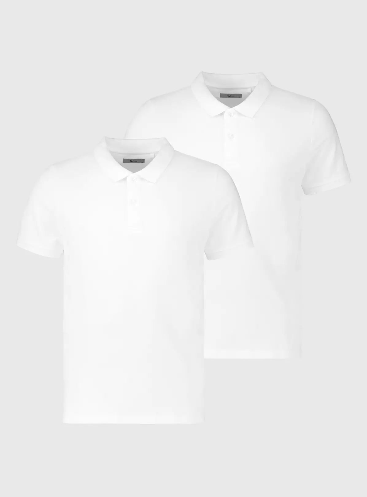Tu 2 Pack White Pique Mens Polo Shirt