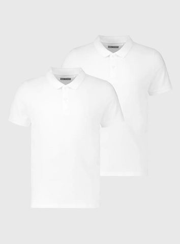 Tu 2 Pack White Pique Mens Polo Shirt
