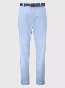 Tu Blue Belted Sateen Chinos Mens Trousers