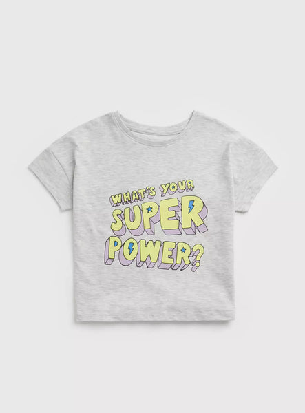 Tu Grey Super Power Older Girls T-Shirt