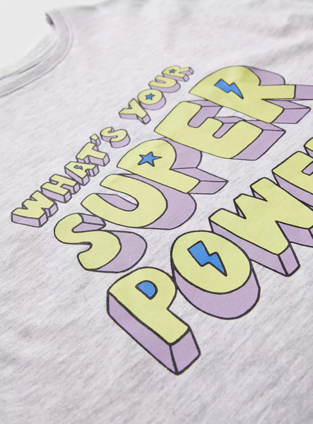 Tu Grey Super Power Older Girls T-Shirt