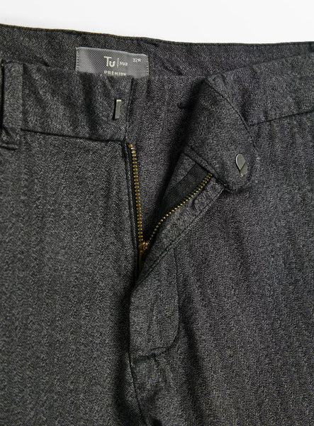Tu Premium Grey Heringbone Mens Chinos Trousers