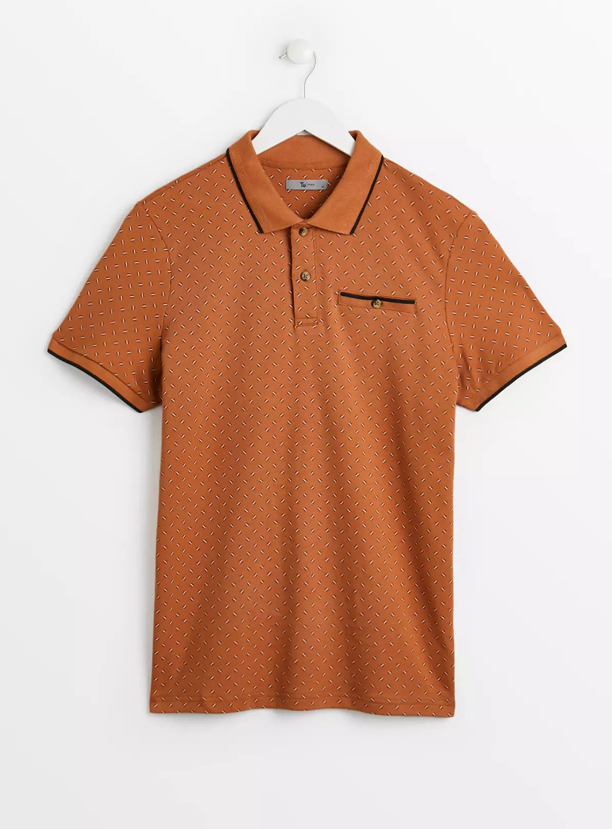 Tu Tan Geo Print Mens Polo Shirt