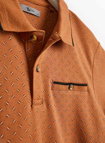 Tu Tan Geo Print Mens Polo Shirt