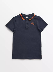 Tu Navy Blue Varsity Popcorn Older Boys Polo Shirt 13 years