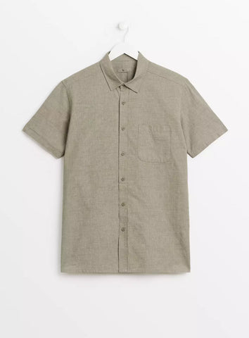 Tu Khaki Chambray Short Sleeve Mens Shirt