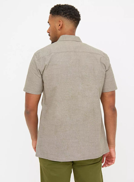 Tu Khaki Chambray Short Sleeve Mens Shirt