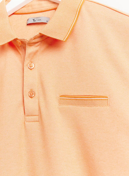 Tu Orange Two Tone Mens Polo Shirt
