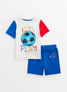 Tu Let's Play Print Younger Boys T-Shirt & Shorts Set