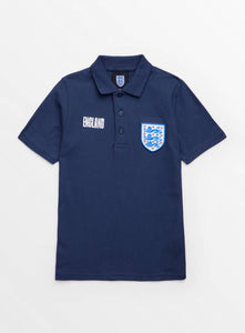 Tu Official FA England Navy Pique Older Boys Polo Shirt