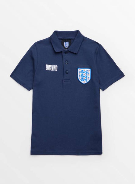 Tu Official FA England Navy Pique Older Boys Polo Shirt