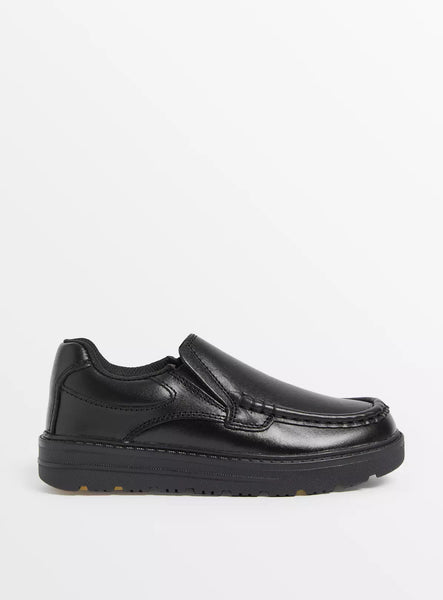 Tu Magic Feet Black Leather Loafer Boys School Shoes