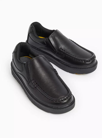 Tu Magic Feet Black Leather Loafer Boys School Shoes