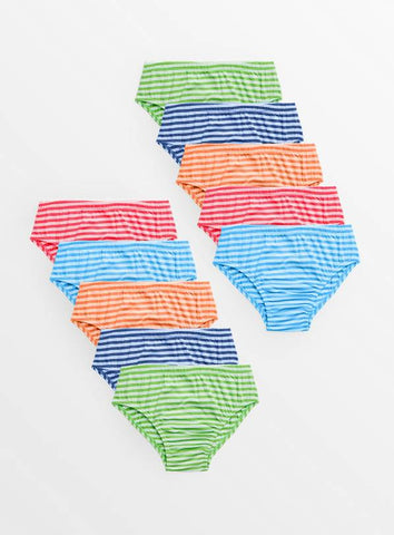 Tu Pack of 10 Bright Stripe Younger Boys Briefs