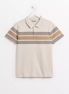 Tu Neutral Stripe Short Sleeve Mens Polo Shirt